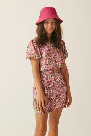 Tiered Floral Mini Skirt