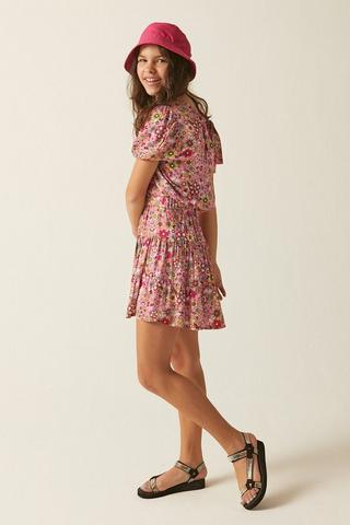 Tiered Floral Mini Skirt