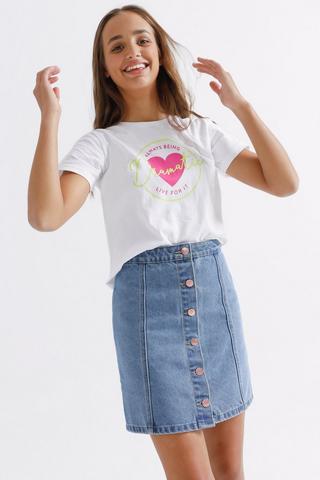 Denim A-line Skirt