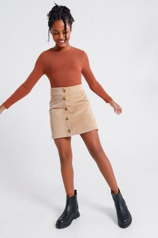 Brown corduroy skirt clearance 100