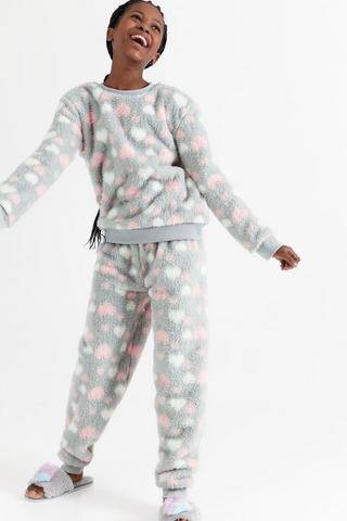 Heart Print Sleepwear Set