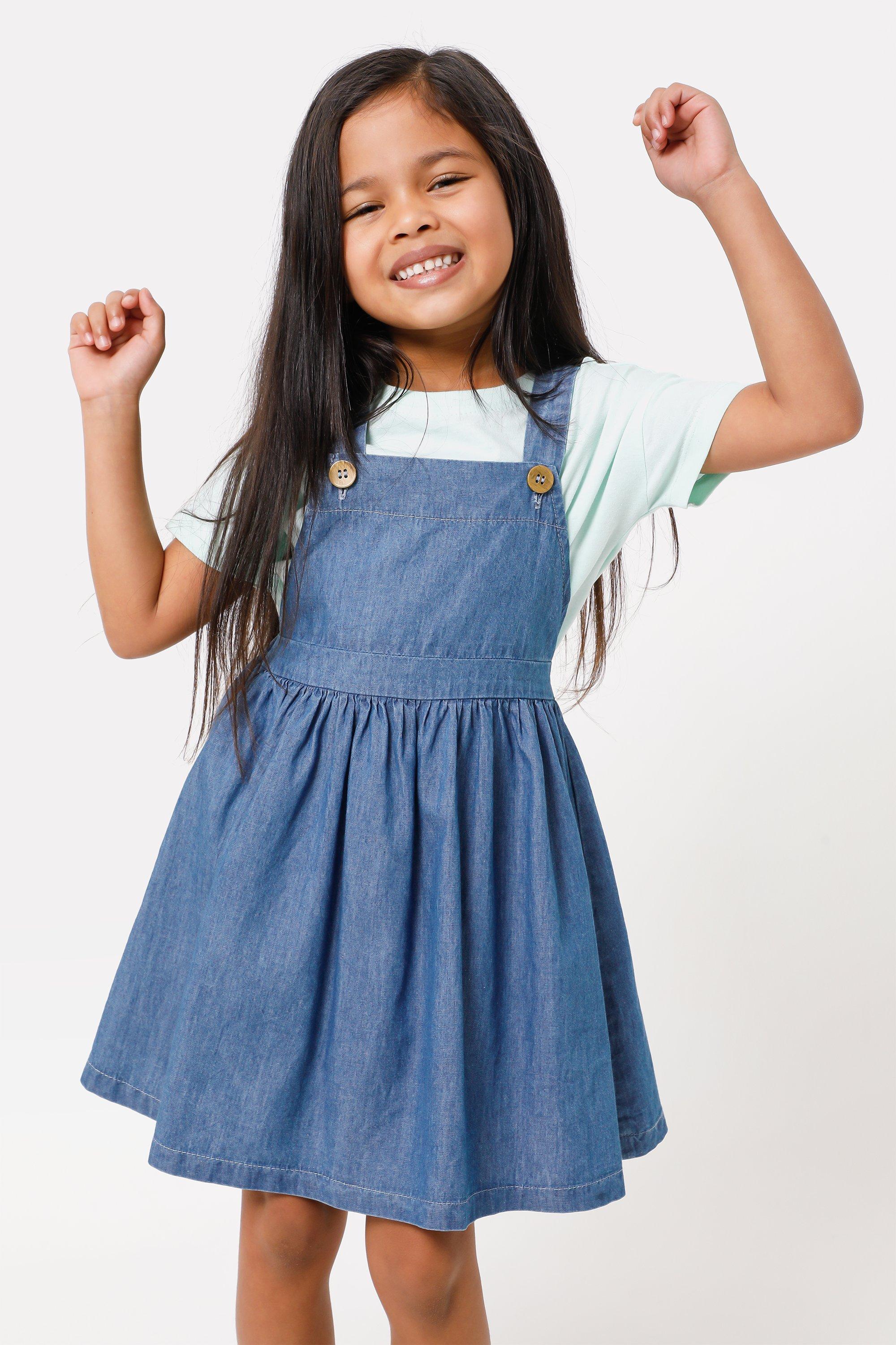 Denim dungaree 2024 dress kids