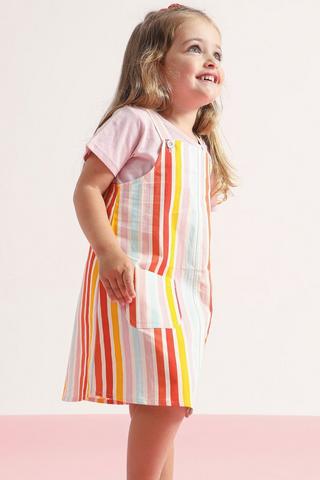 Stripe Pinafore Dress