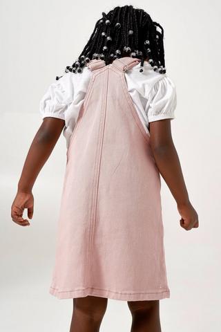 strapless open back dress Saskia Denim Frill Pinafore Dress main image 1