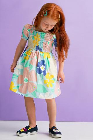 Stripe Shirred Dress