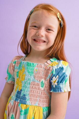 Stripe Shirred Dress