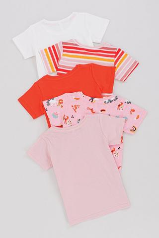 5 Pack Printed T-shirts