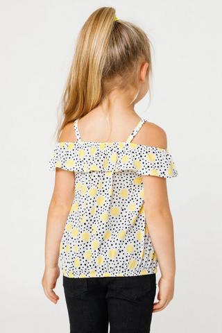 Printed Cold Shoulder Top