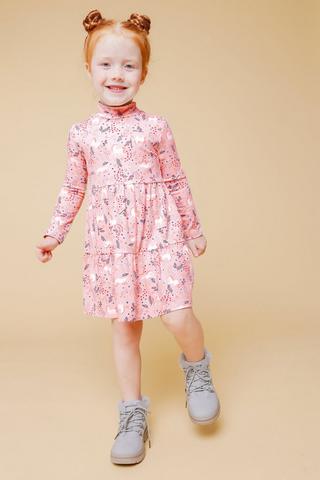 Unicorn Print Long Sleeve Trapeze Dress