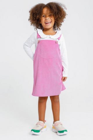 Pink corduroy hotsell pinafore dress