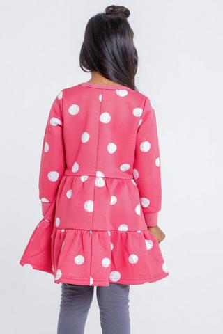 Polka Dot Long Sleeve Trapeze Dress