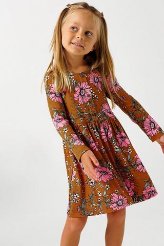 Floral Long Sleeves Dress