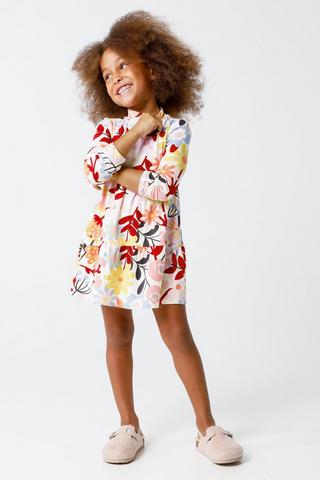 Floral Print Turtle Neck Dress