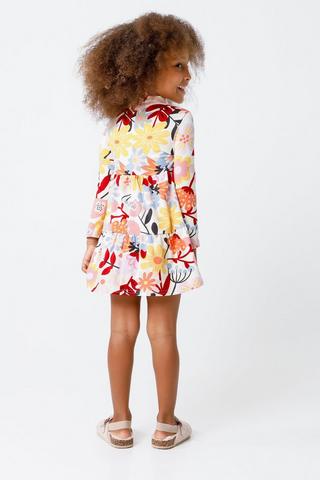 Floral Print Turtle Neck Dress
