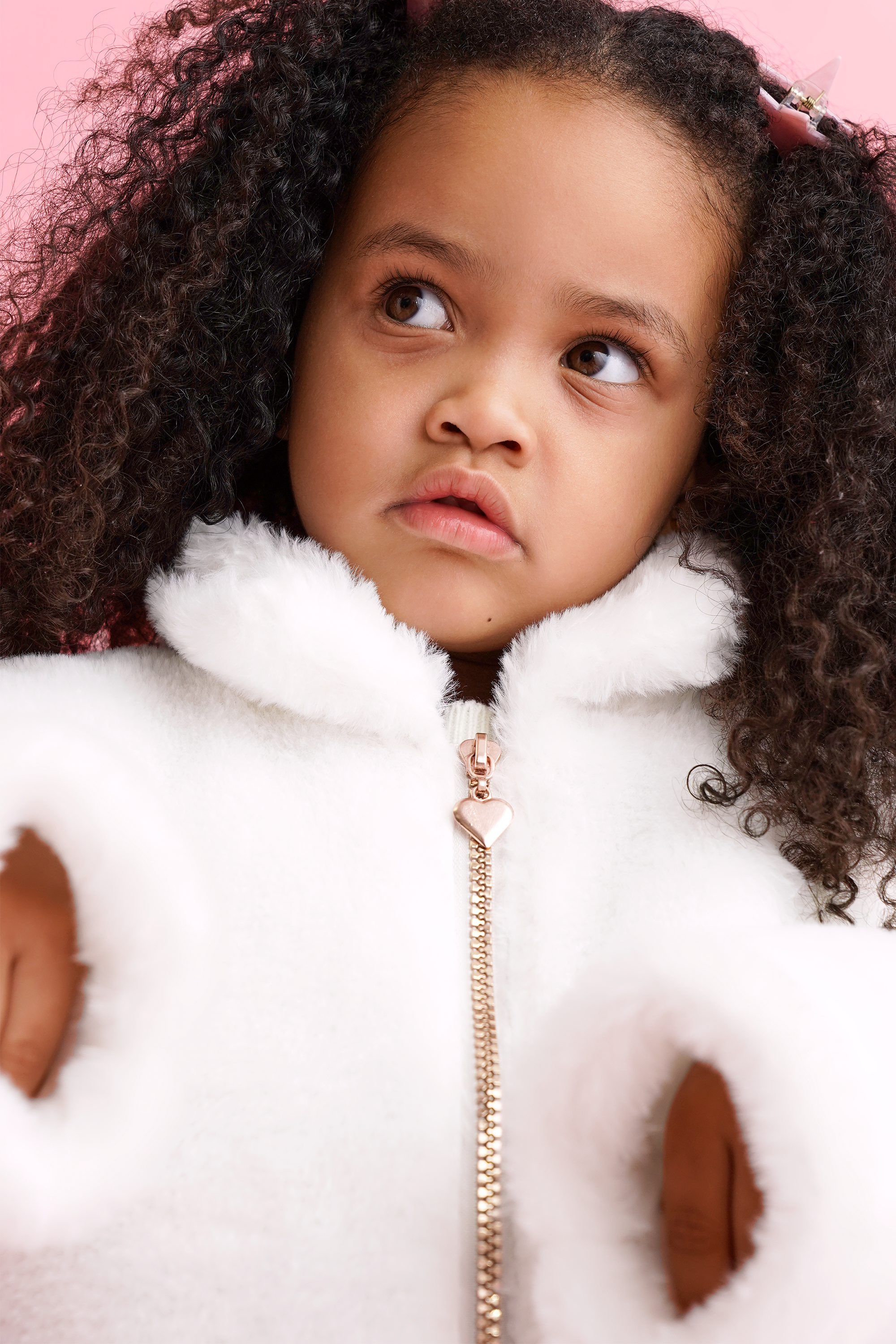 Little girl white fur on sale coat