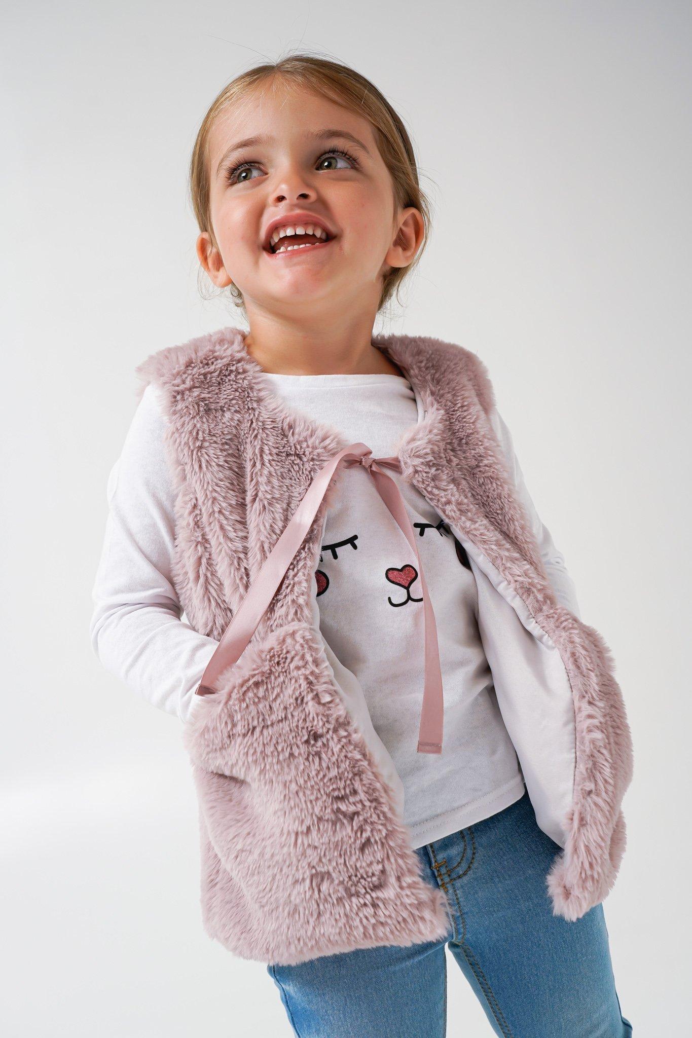 Kids faux hot sale fur gilet