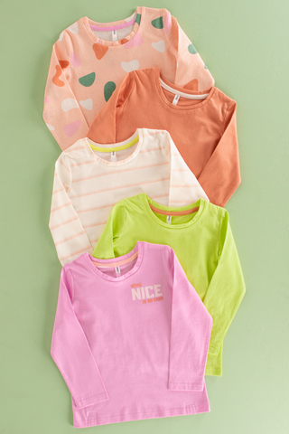 5 Pack Printed Long Sleeve Tops