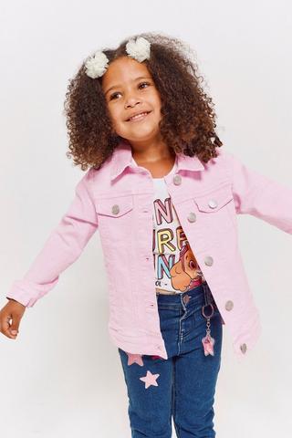 Baby girl pink jean hot sale jacket