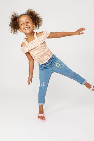 Heart Print Skinny Fit Jeans