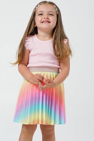 Pleated Rainbow Skirt