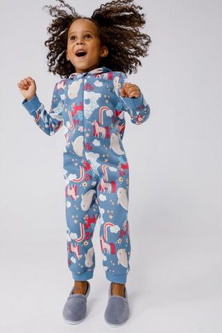 Unicorn Print All-in-one Sleepwear Set