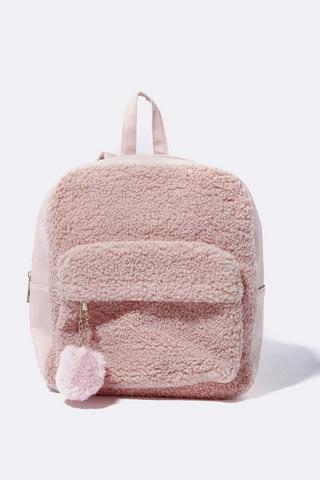 Pink shop fluffy backpack