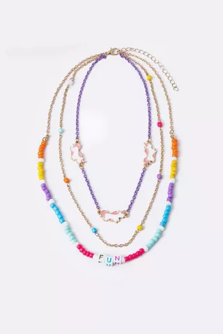 3 Pack Beaded Necklace