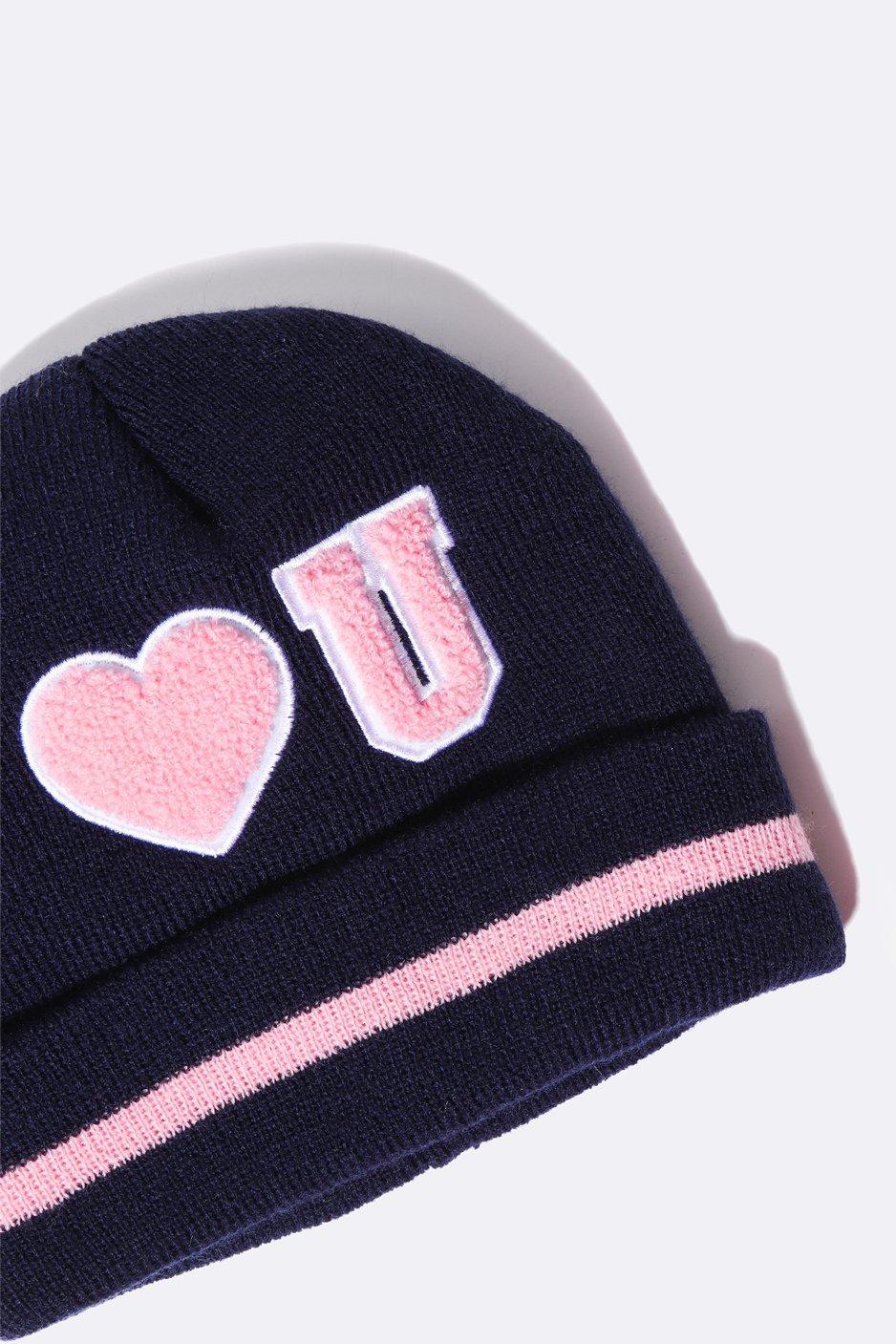 ●BLACKPURPLE● Heart-chu Crystal Beanie / unisex ○BLACKPURPLE○ Heart-chu Crystal Beanie / unisex