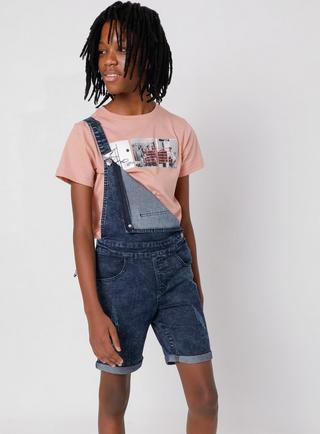 Knee length 2025 dungaree shorts