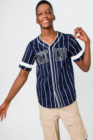 Striped baseball hot sale shirt