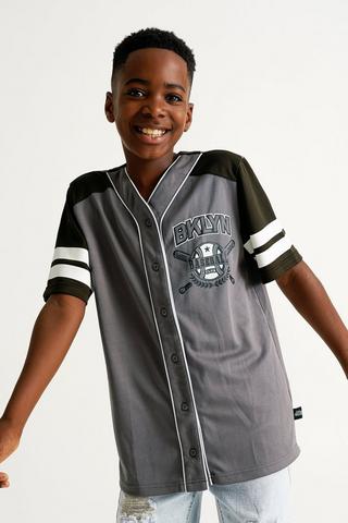 Kids' Button Down Baseball Jersey - Shirts & Top