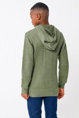 Longer Length Knit Hoodie