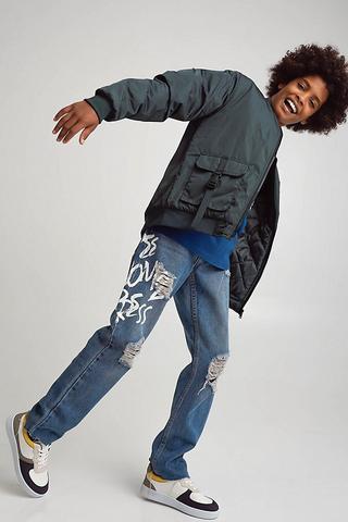 Relaxed Loose Abraised Denim