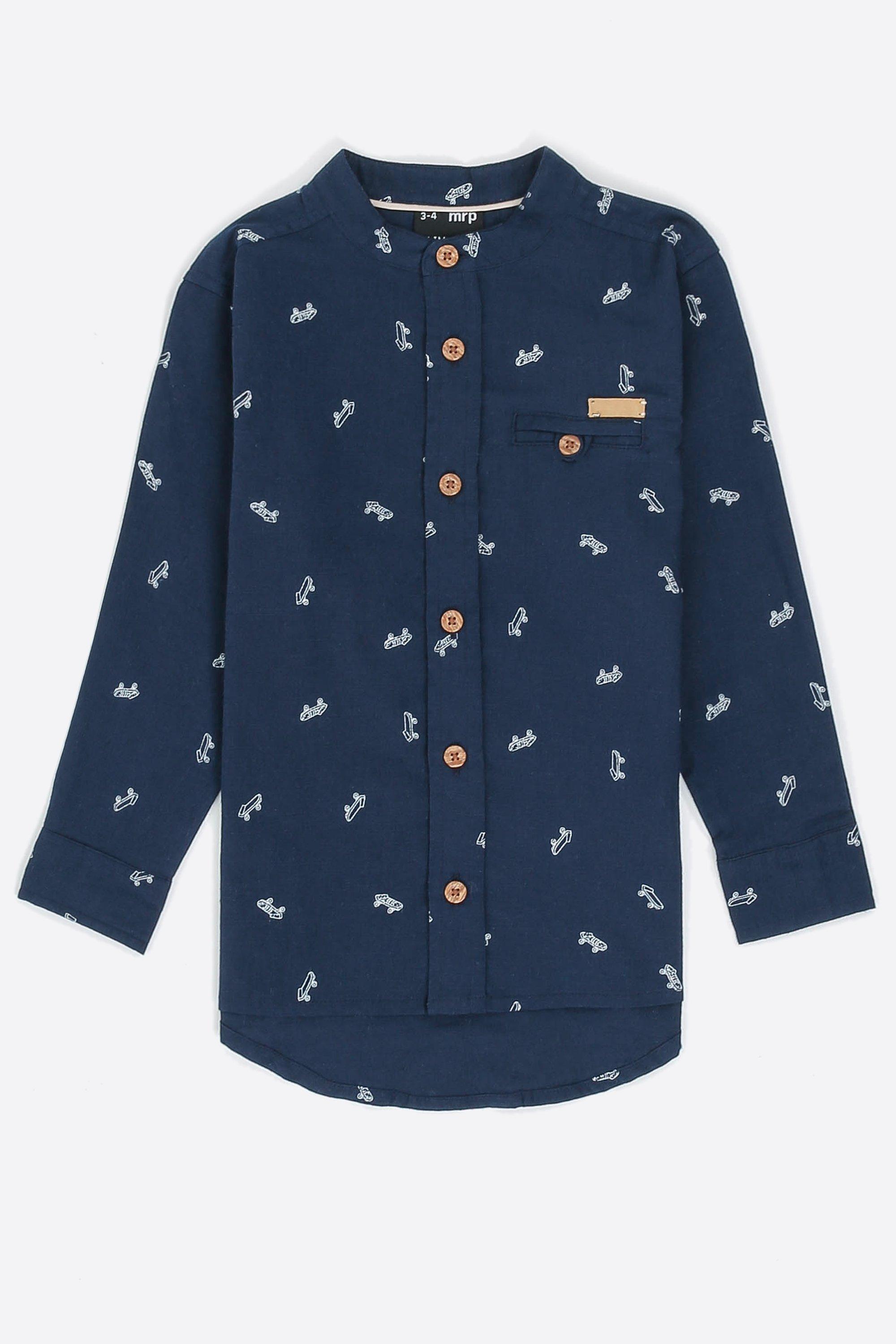 Printed Mandarin Shirt