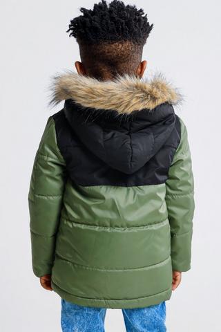 Colour Block Puffer Jacket