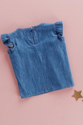 Denim Ruffle Sleeve Top