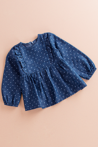 Polka Dot Frill Top