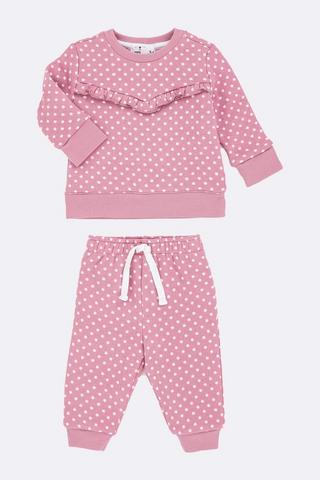 Polka Dot Pullover And Joggers Set