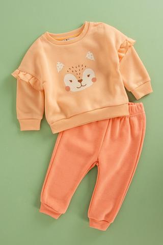 Printed Pullover And Joggers Set