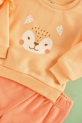 Printed Pullover And Joggers Set