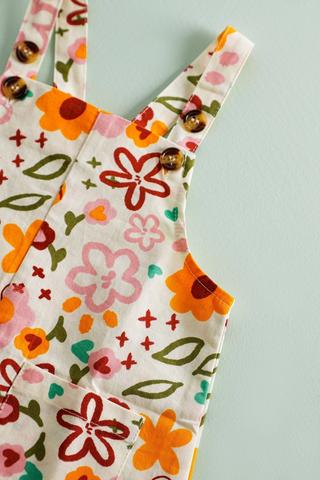 Floral Print Pinafore Dress