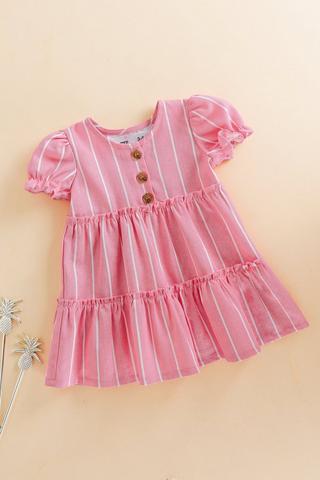 Stripe Puff Sleeve Dress