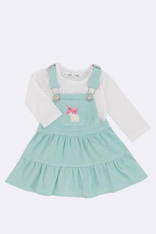 Corduroy Pinafore Dress With Long Sleeve Top