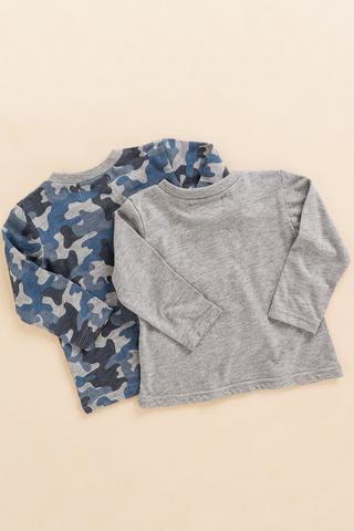 2 Pack Dinosaur Print Long Sleeve Tops