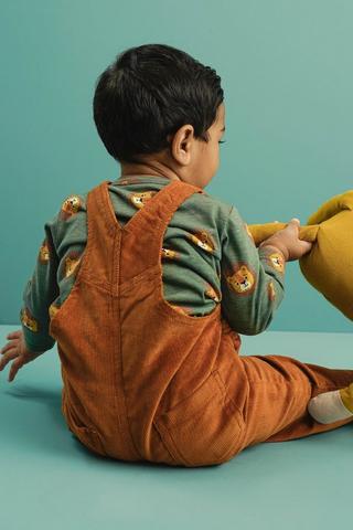 Dungaree And Long Sleeve Top Set