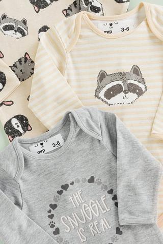 3 Pack Animal Print Long Sleeve Body Vests