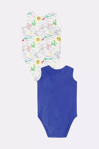 2 Pack Sleeveless Beach Print Body Vests