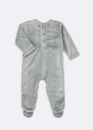 Velour Bear Sleepsuit