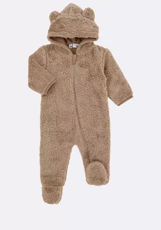 Hooded Teddy Fleece Sleepsuit