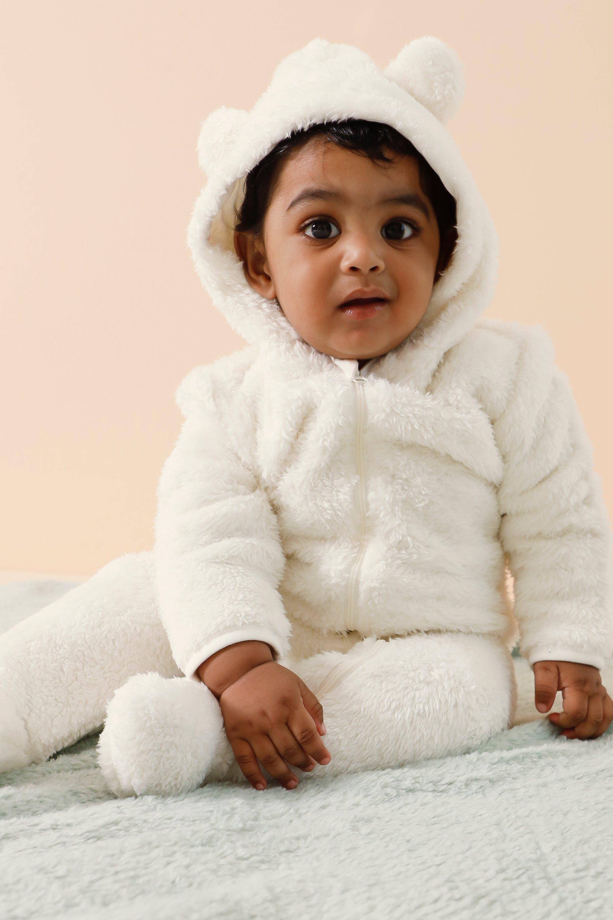 Hooded Teddy Fleece Sleepsuit